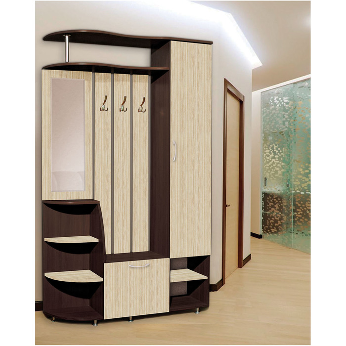 

Прихожая Ксения-2 правая, 2050х1200х350, Венге/Дуб молочный, Белый