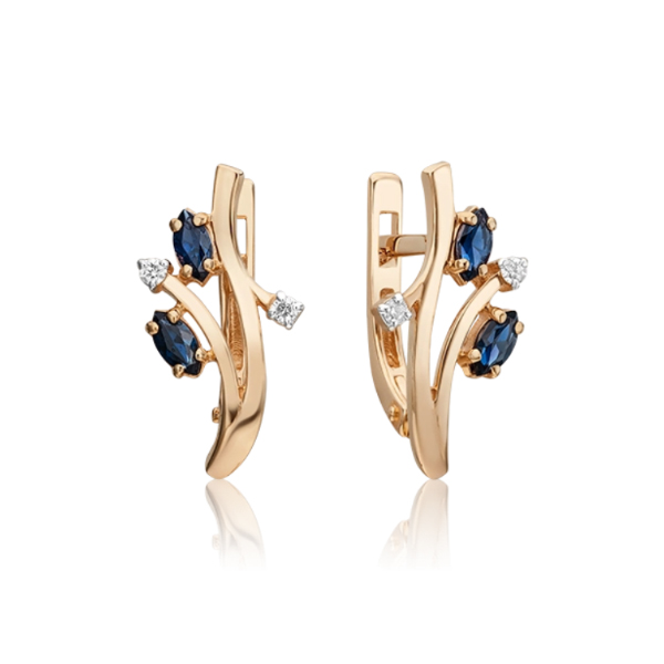 

Серьги из красного золота с сапфиром, бриллиантом PLATINA jewelry 02-0423-00-105-1110-30, 02-0423-00-105-1110-30