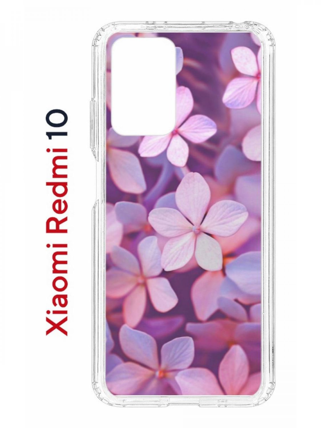 фото Чехол на xiaomi redmi 10/10 prime kruche print гортензия,противоударный бампер с принтом кruче