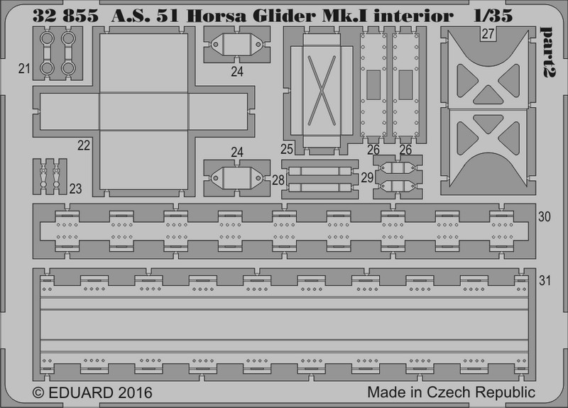 

Фототравление Eduard 32855 A.S. 51 Horsa Glider Mk.I интерьер 1/35, Однотонный