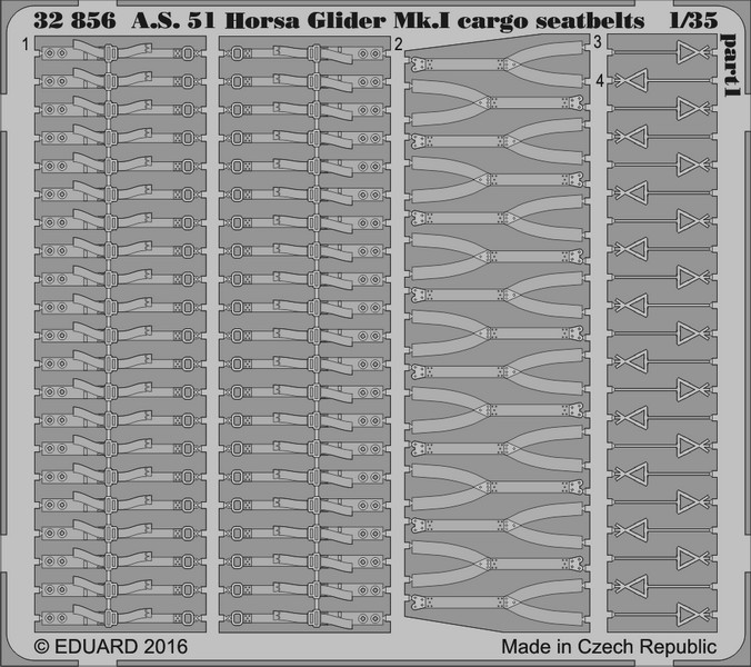 

Фототравление Eduard 32856 A.S. 51 Horsa Glider Mk.I cargo ремни безопасности 1/35, Однотонный