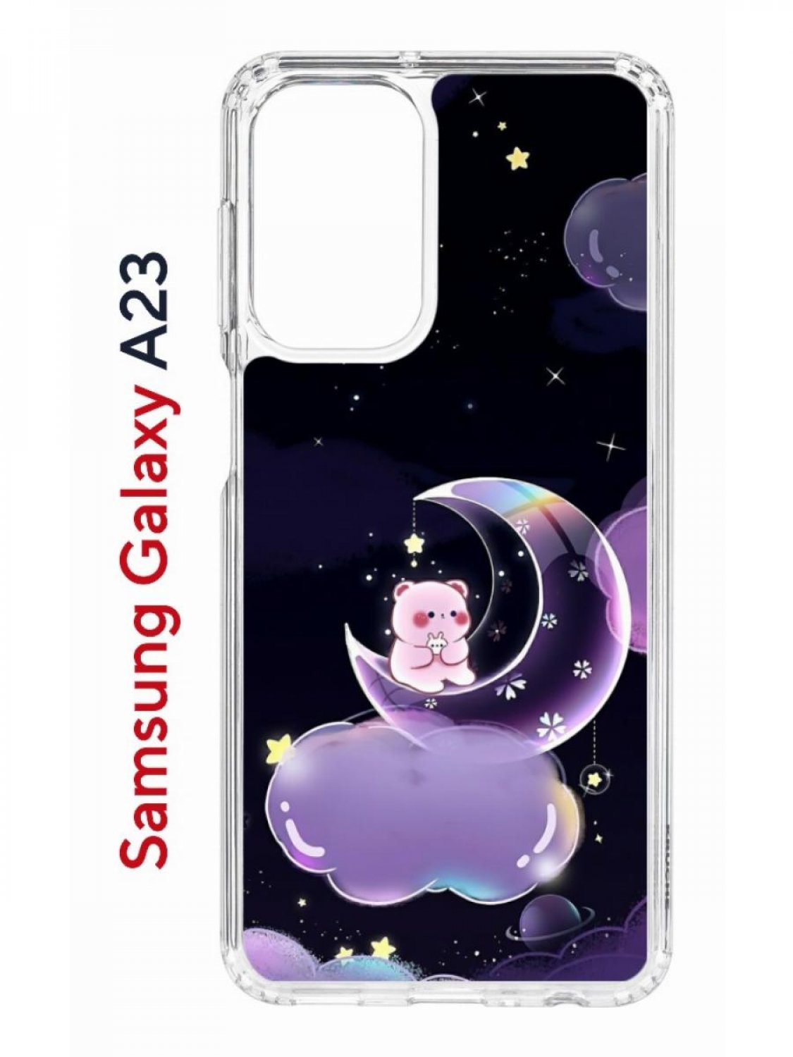 Чехол на Samsung A23 Kruche Print Сон медвежонка, противоударный бампер, с защитой камеры