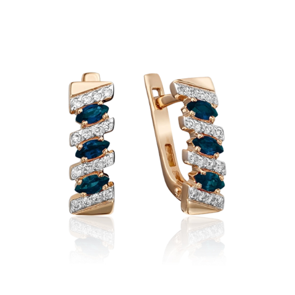 

Серьги из красного золота с сапфиром, бриллиантом PLATINA jewelry 02-0347-00-105-1110-30, 02-0347-00-105-1110-30