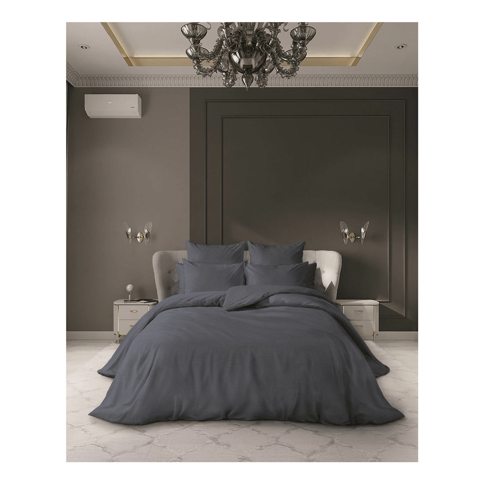 Комплект постельного белья Home & Style Volcano полутораспальный страйп-сатин 50 х 70 см