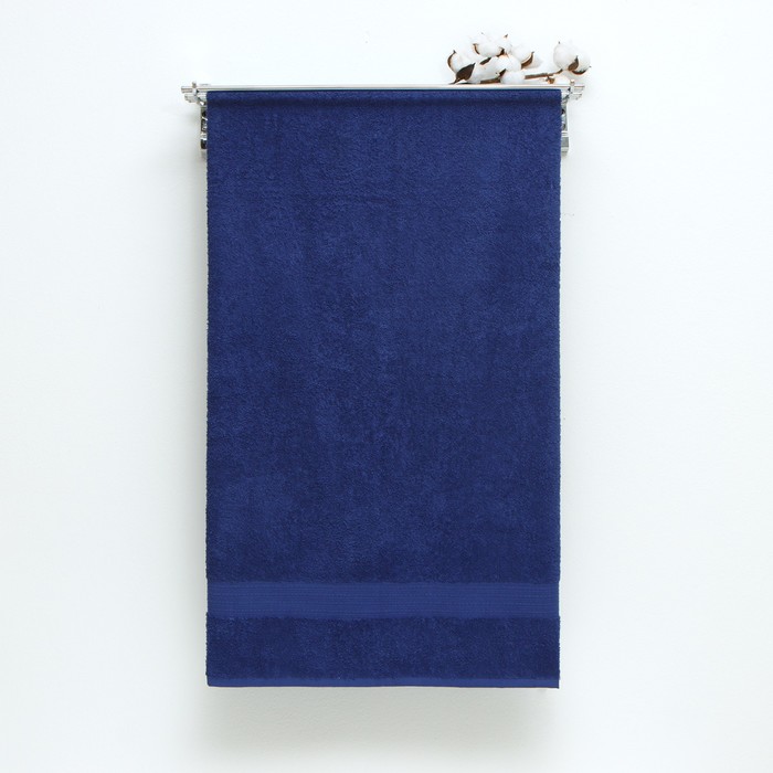 

Полотенце махровое с бордюром 70х140 см, DARK BLUE, хлопок 100%, 440г/м2