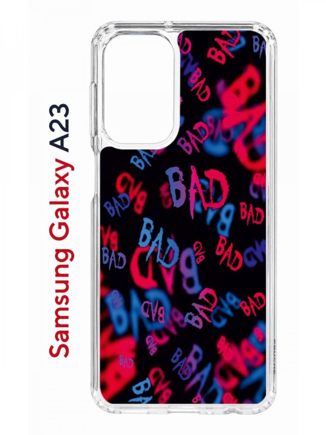 Чехол на Samsung A23 с принтом Kruche Print Bad, противоударный бампер, с защитой камеры