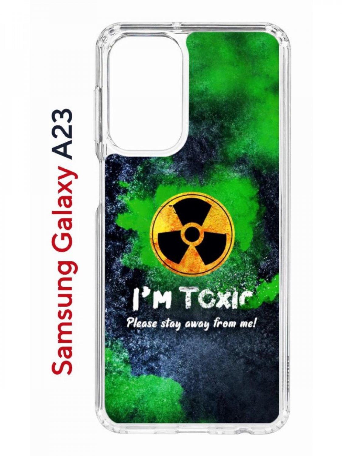 

Чехол на Samsung A23 с принтом Kruche Print Toxic, противоударный бампер, с защитой камеры, Прозрачный;зеленый;синий;желтый, Самсунг Галакси А23