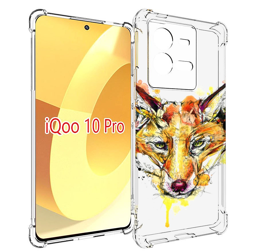 

Чехол MyPads Акварельная лиса для Vivo iQOO 10 Pro, Прозрачный, Tocco