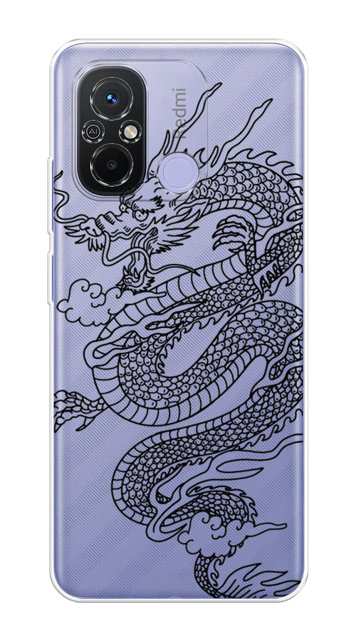 

Чехол на Redmi 12C "Большой китайский дракон", Черный;серый, 317550-1
