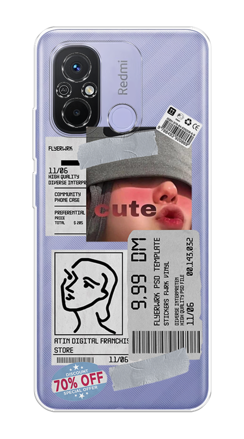 

Чехол на Redmi 12C "Cute girl collage", Розовый;серый;голубой, 317550-6