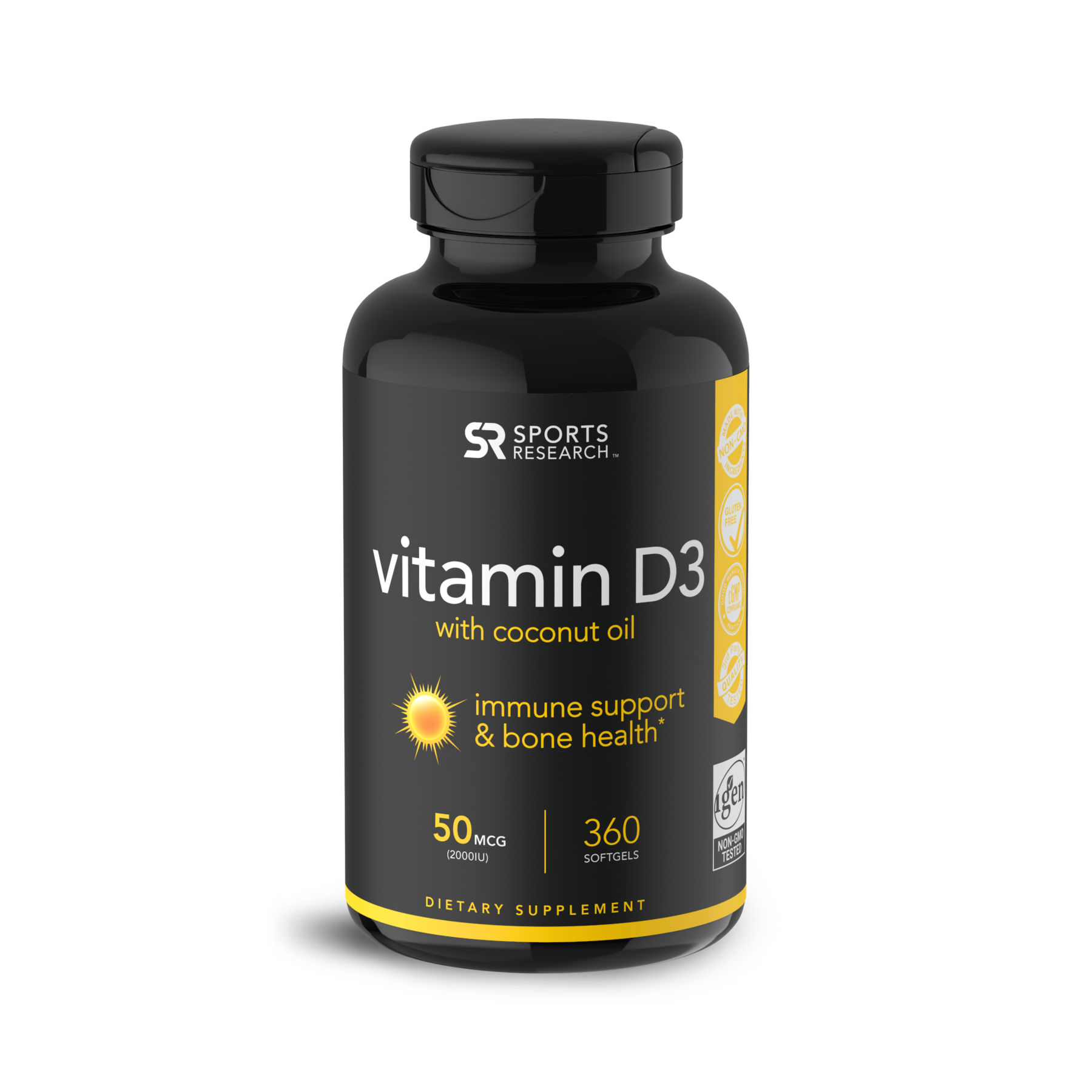 Витамин D3 Sports Research Vitamin D3 2000 МЕ 360 капсул