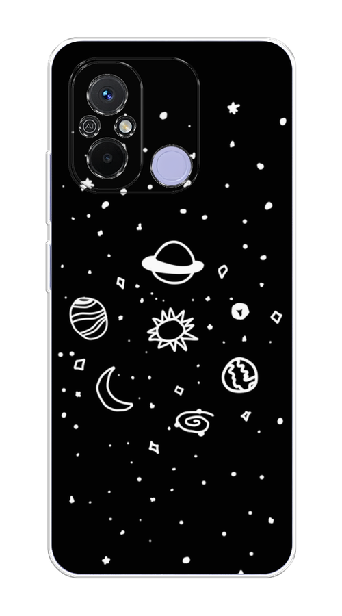 

Чехол на Redmi 12C "Дудл солнечной системы", Бежевый;серый, 317550-2