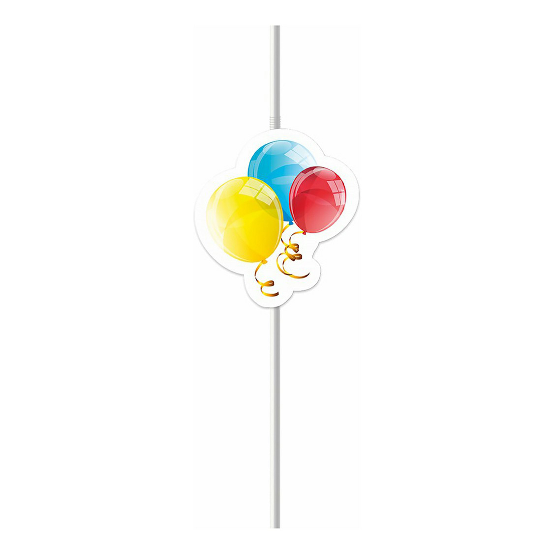 фото Трубочки для напитков procos sparkling balloons с декорацией 6 шт