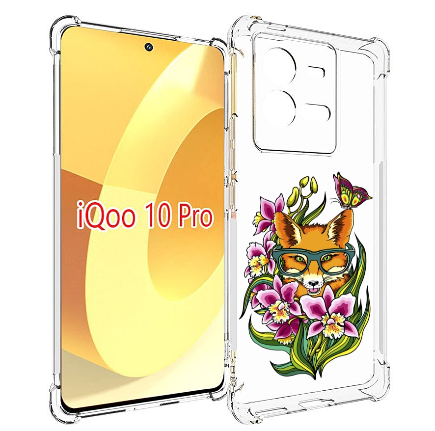 

Чехол MyPads Лиса в цветах для Vivo iQOO 10 Pro, Прозрачный, Tocco