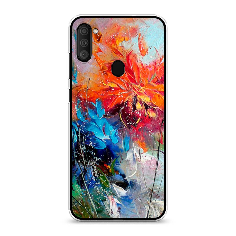 

Чехол на Samsung Galaxy A11 "Абстрактные цветы", Оранжевый;синий, 2100150-4