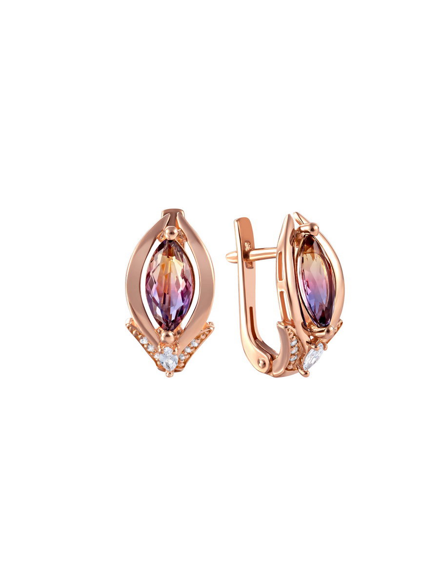 

Серьги из серебра с аметрином SamoroDki Jewelry 2-004-М-25з, 2-004-М-25з