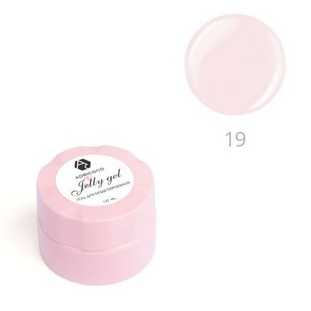 фото Гель-желе для моделирования ногтей adricoco №19 камуфлирующий бледный розовый (10 мл.)