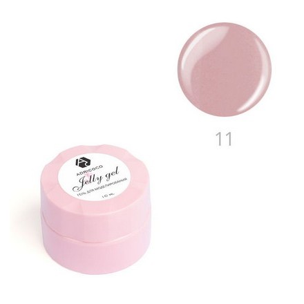 Гель-желе для моделирования ногтей ADRICOCO №11 камуфлирующий приглушенный розовый 10 мл камуфлирующая база adricoco la creme base 18 невинный розовый с шиммером 10 мл
