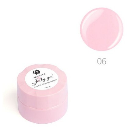 Гель-желе для моделирования ногтей ADRICOCO №06 камуфлирующий молочный розовый (10 мл.) камуфлирующая база adricoco la creme base 18 невинный розовый с шиммером 10 мл
