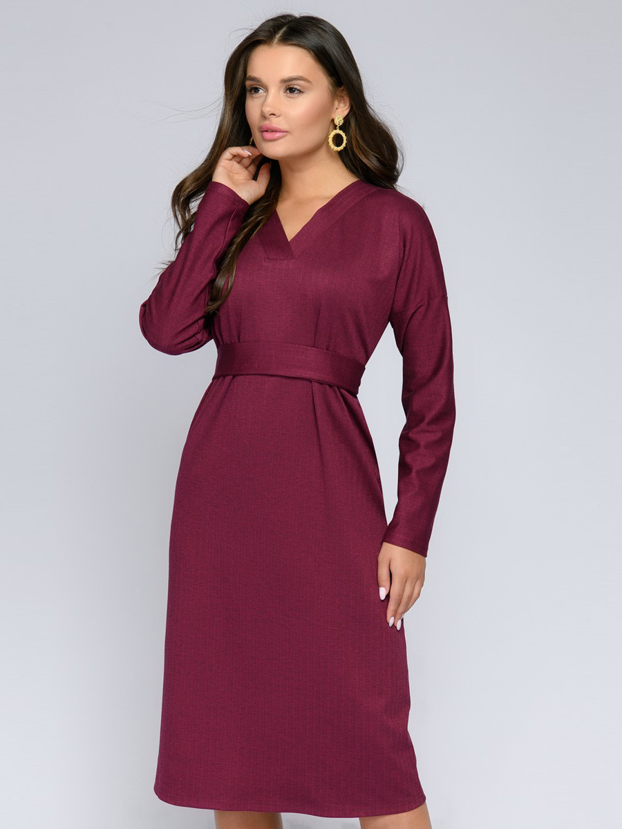 

Платье женское 1001dress DM01687 бордовое 40, DM01687