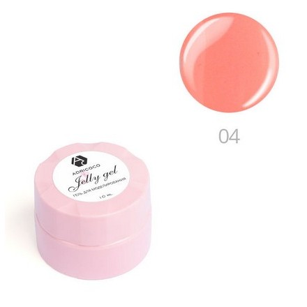 Гель-желе для моделирования ногтей ADRICOCO №04 камуфлирующий розовый коралл (10 мл.) камуфлирующая база adricoco la creme base 18 невинный розовый с шиммером 10 мл