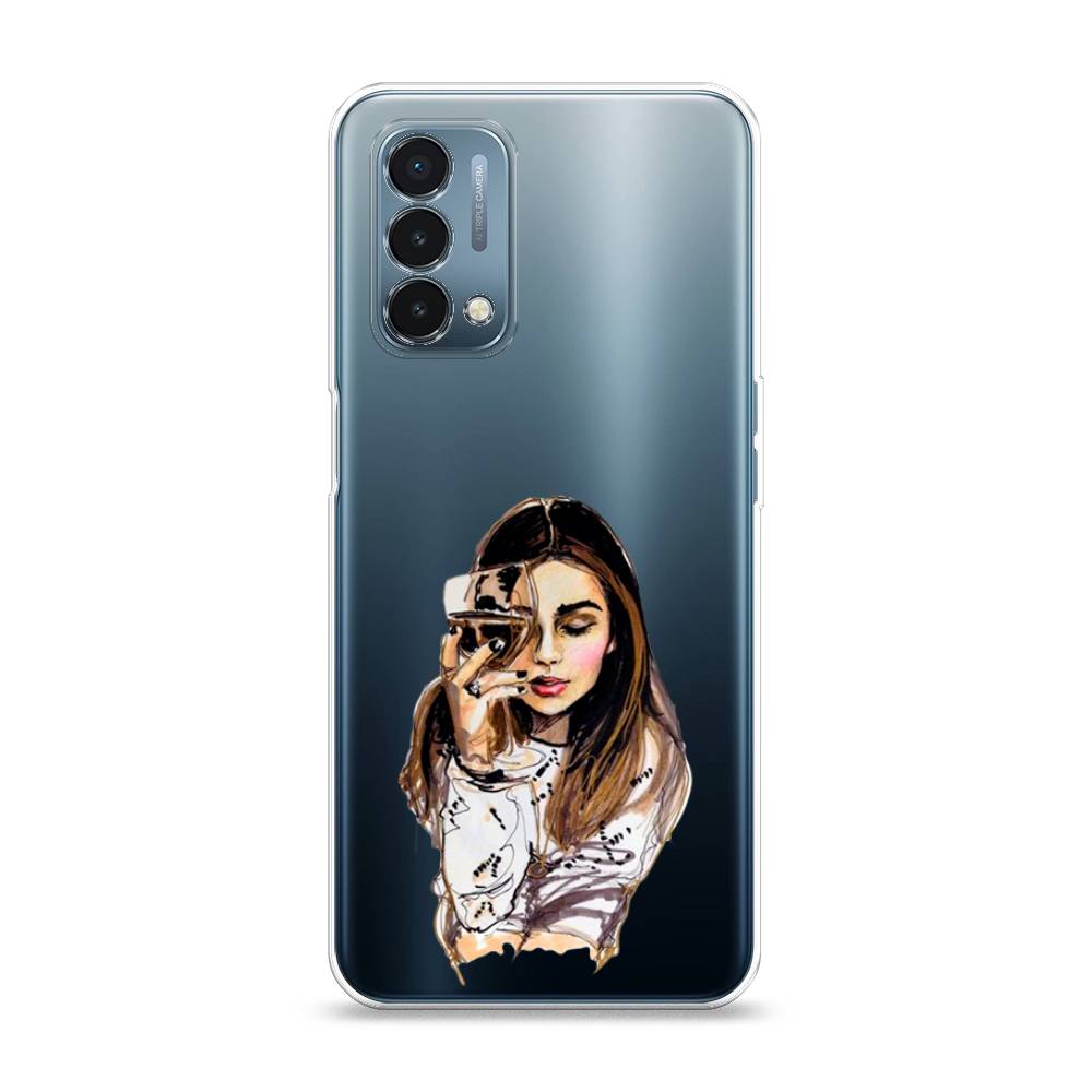 

Чехол Awog на OnePlus Nord N200 5G / ВанПлас Nord N200 5G "Девушка с бокалом", Коричневый;прозрачный;бежевый, 152250-7
