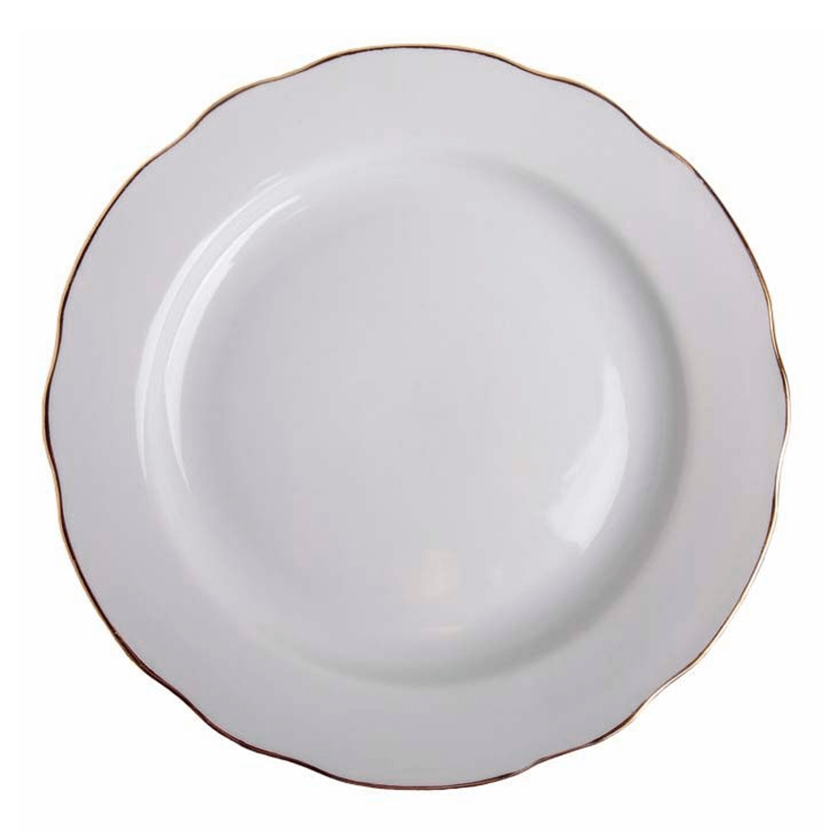 Тарелка для вторых блюд Дулевский фарфор с вырезным краем 24 см белая