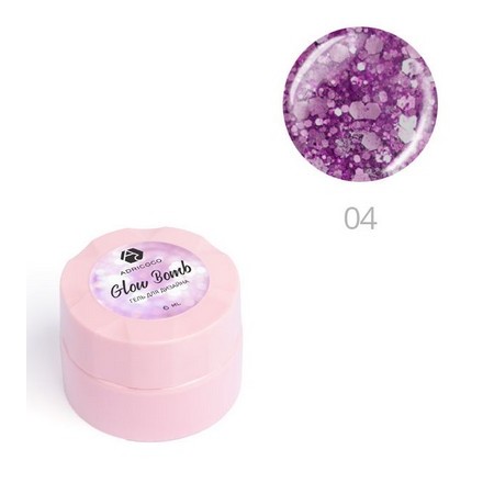 

Гель для дизайна ногтей ADRICOCO Glow Bomb №04 "Сиреневое сияние" (6 мл.), Сиреневый