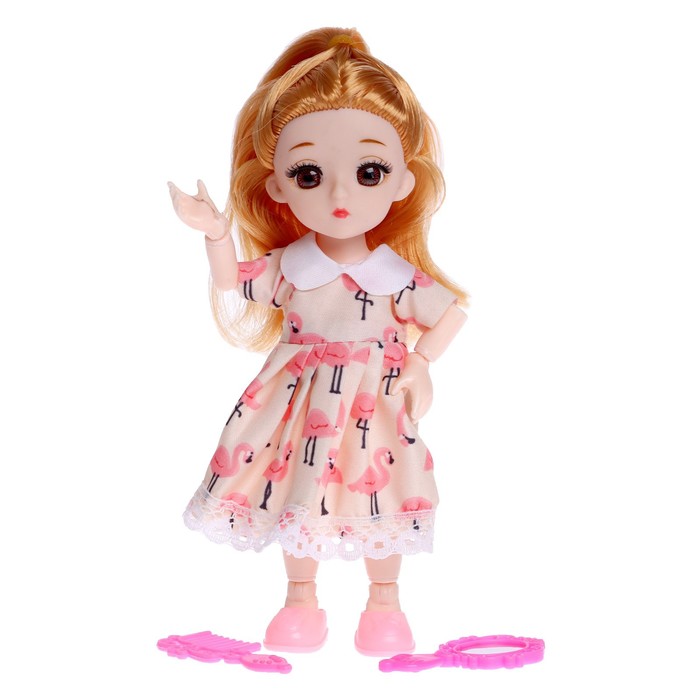 Кукла КНР модная, шарнирная, Даша в платье, с аксессуарами кукла даша