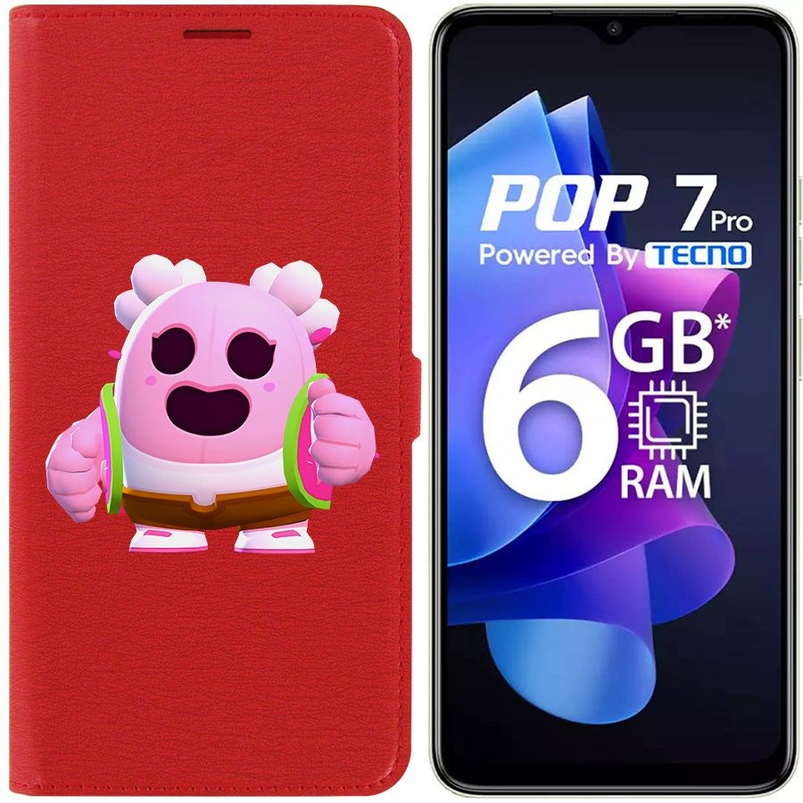 

Чехол-книжка Eco Book для Tecno Pop 7 Pro Brawl Stars-Сакура Спайк
