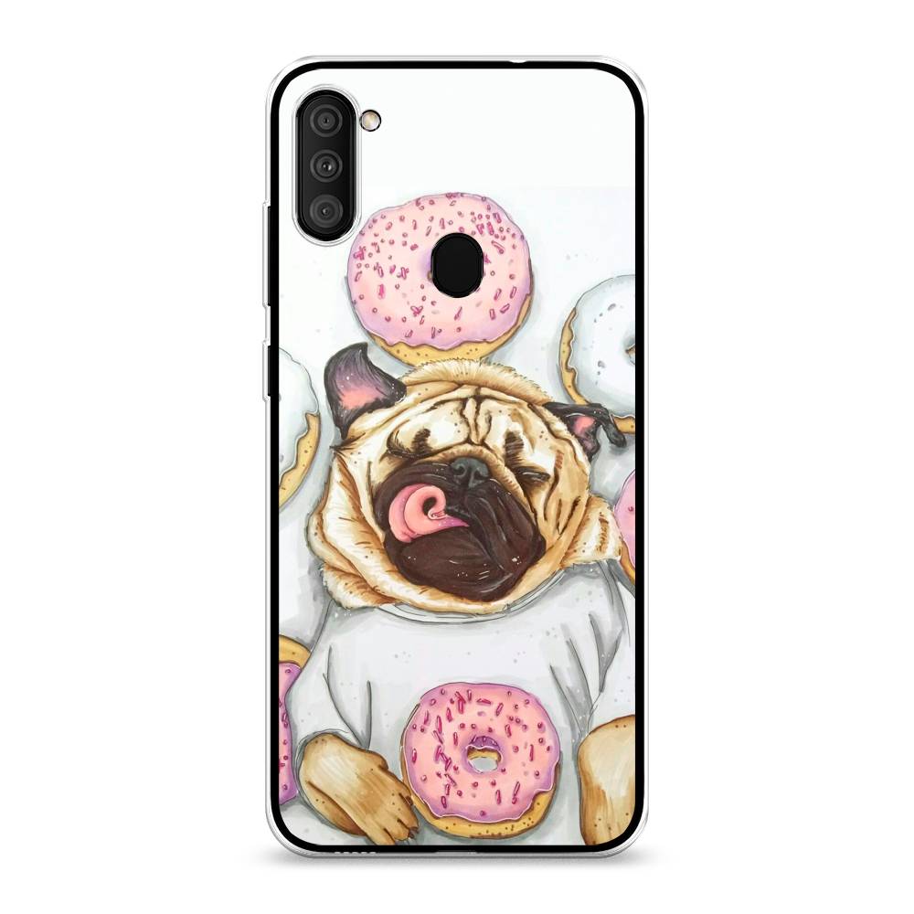 

Чехол на Samsung Galaxy A11 "Счастливый мопс", Розовый;бежевый;коричневый, 2100150-1