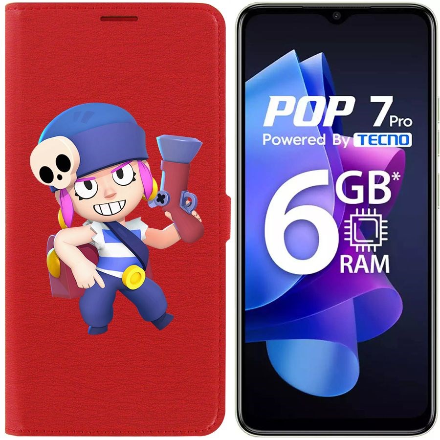 

Чехол-книжка Eco Book для Tecno Pop 7 Pro Brawl Stars-Пенни