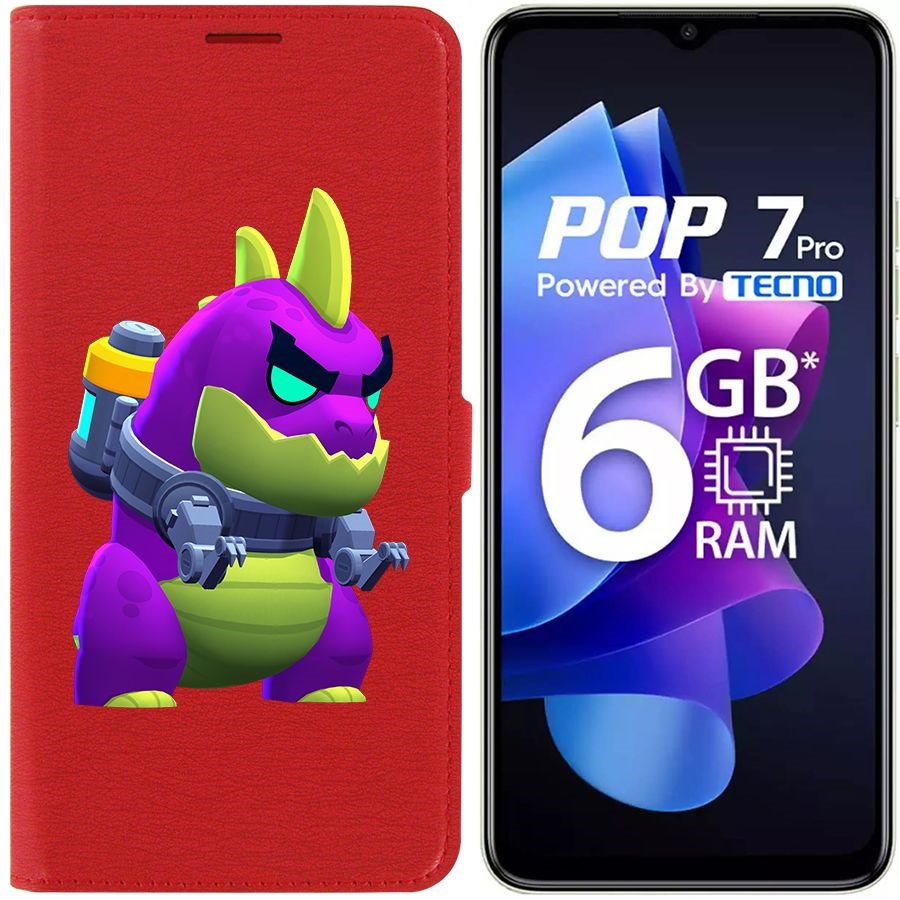 

Чехол-книжка Eco Book для Tecno Pop 7 Pro Brawl Stars-Мегамонстр