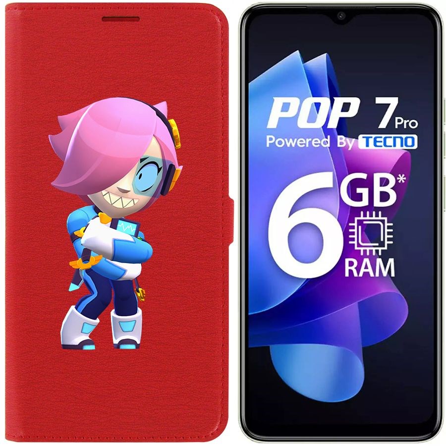 

Чехол-книжка Eco Book для Tecno Pop 7 Pro Brawl Stars-Колетт Навигатор