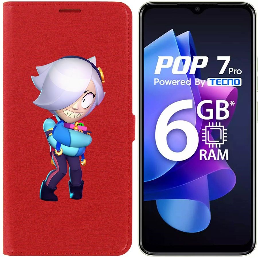 

Чехол-книжка Eco Book для Tecno Pop 7 Pro Brawl Stars-Колетт