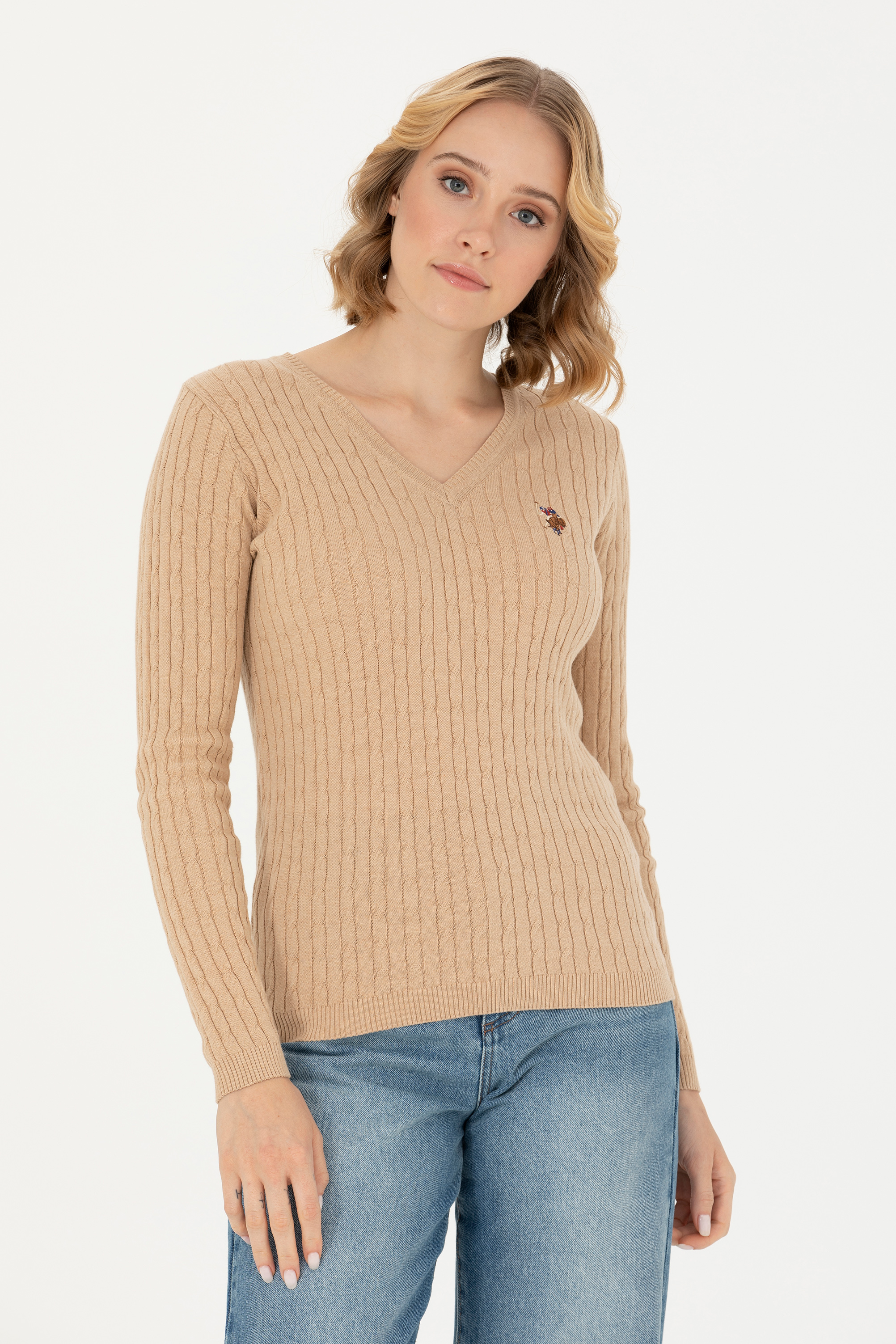

Пуловер женский US Polo Assn G082SZ0TK0TK03-BSK23 бежевый S, G082SZ0TK0TK03-BSK23