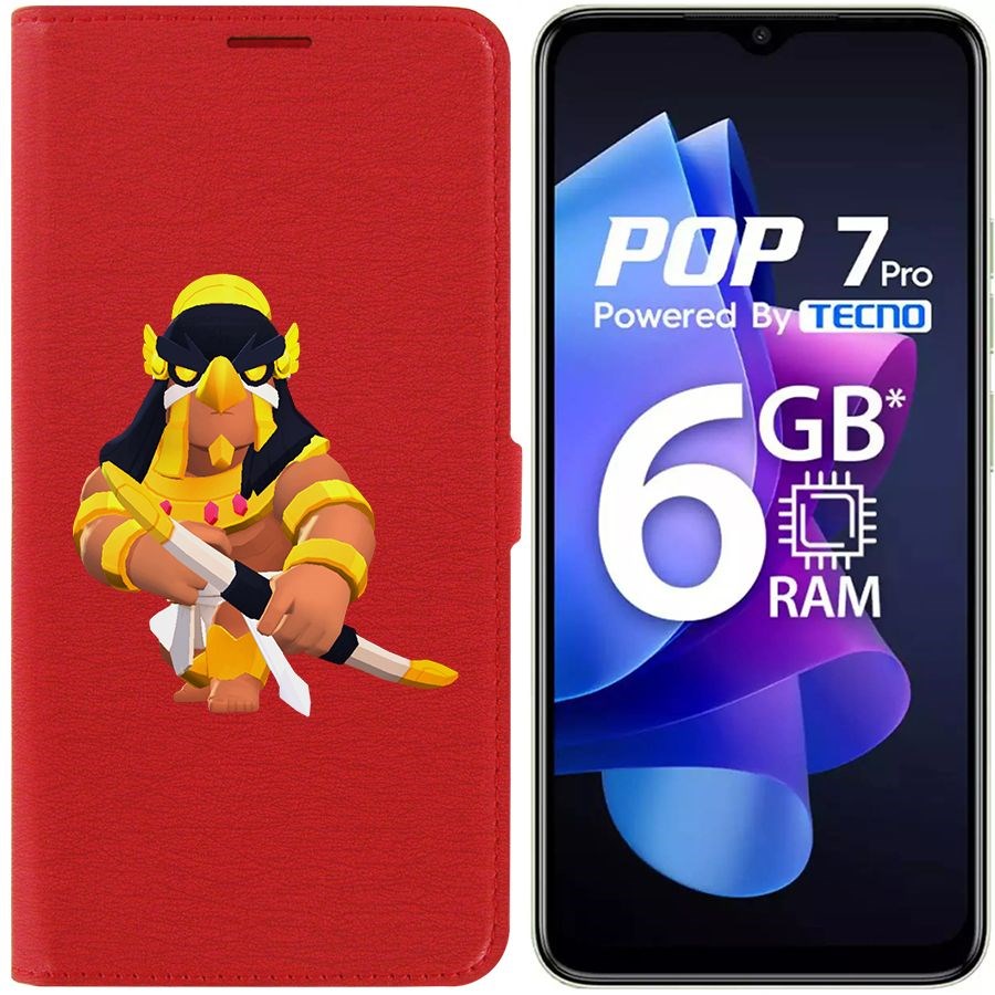 

Чехол-книжка Eco Book для Tecno Pop 7 Pro Brawl Stars-Бо Хорус