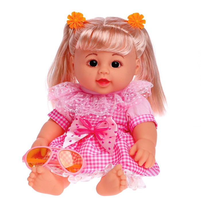 фото Кукла кнр классическая, малышка в розовом платье, с аксессуарами