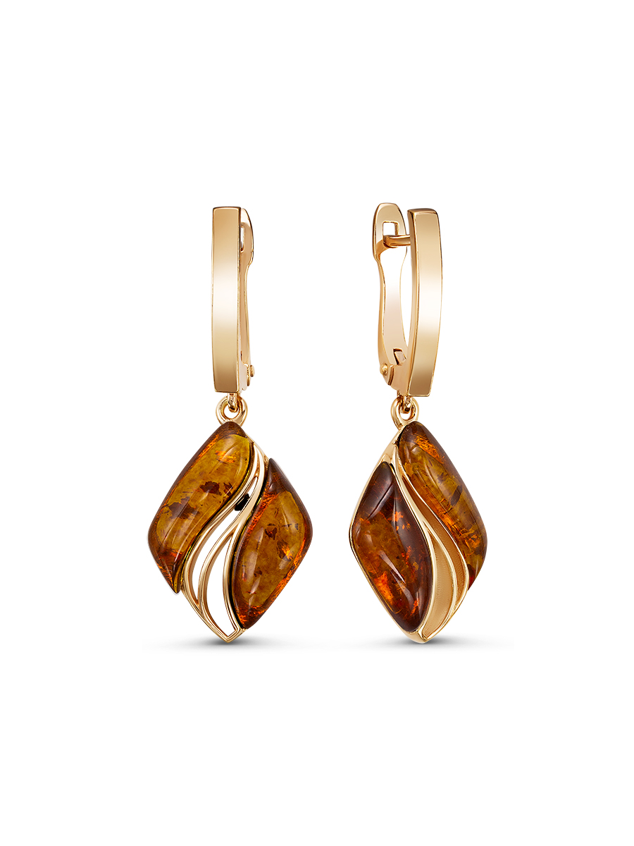 

Серьги женские из серебра SamoroDki Jewelry 2201471з-К с янтарем, 2201471з