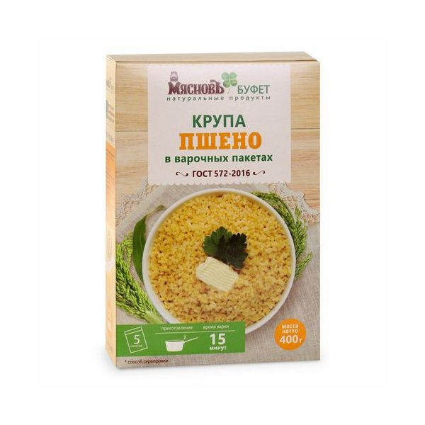 

Пшено МясновЪ БУФЕТ в варочных пакетах 5 шт 400 г
