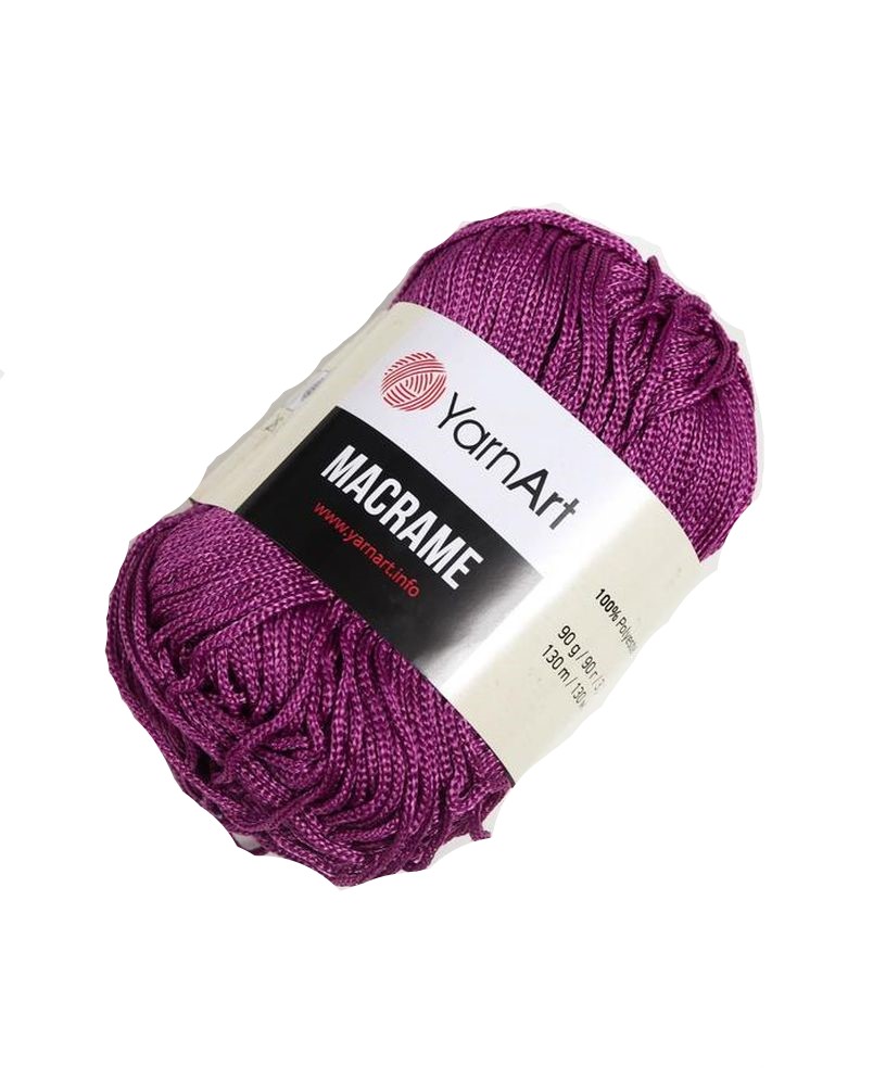 

Пряжа Macrame Макраме 100% полиэстер 130м/90гр (161 лиловый), Фиолетовый, макраме