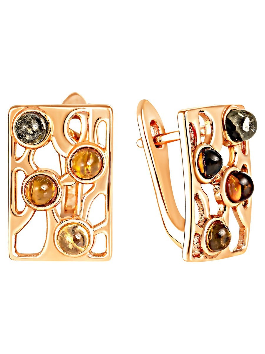 

Серьги женские из серебра SamoroDki Jewelry 2200111з с янтарем, 2200111з