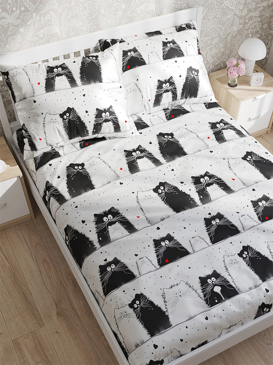 

Простынь на резинке Сказка "Коты" 120х200 см