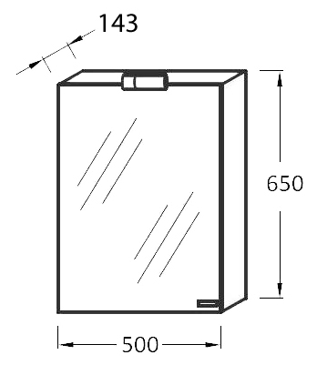 

Шкаф зеркальный Jacob Delafon ODEON UP EB465RU-NR (500х143х650) темный дуб