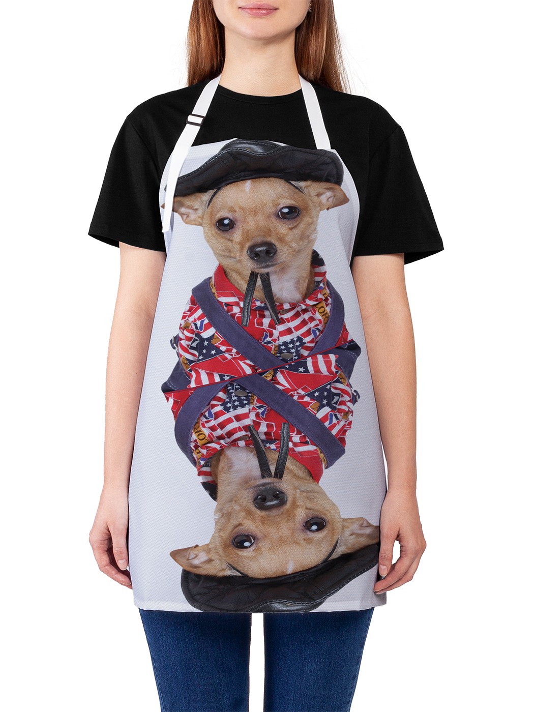 

Фартук женский JoyArty для готовки "Пес-валет", универсальный размер, Белый