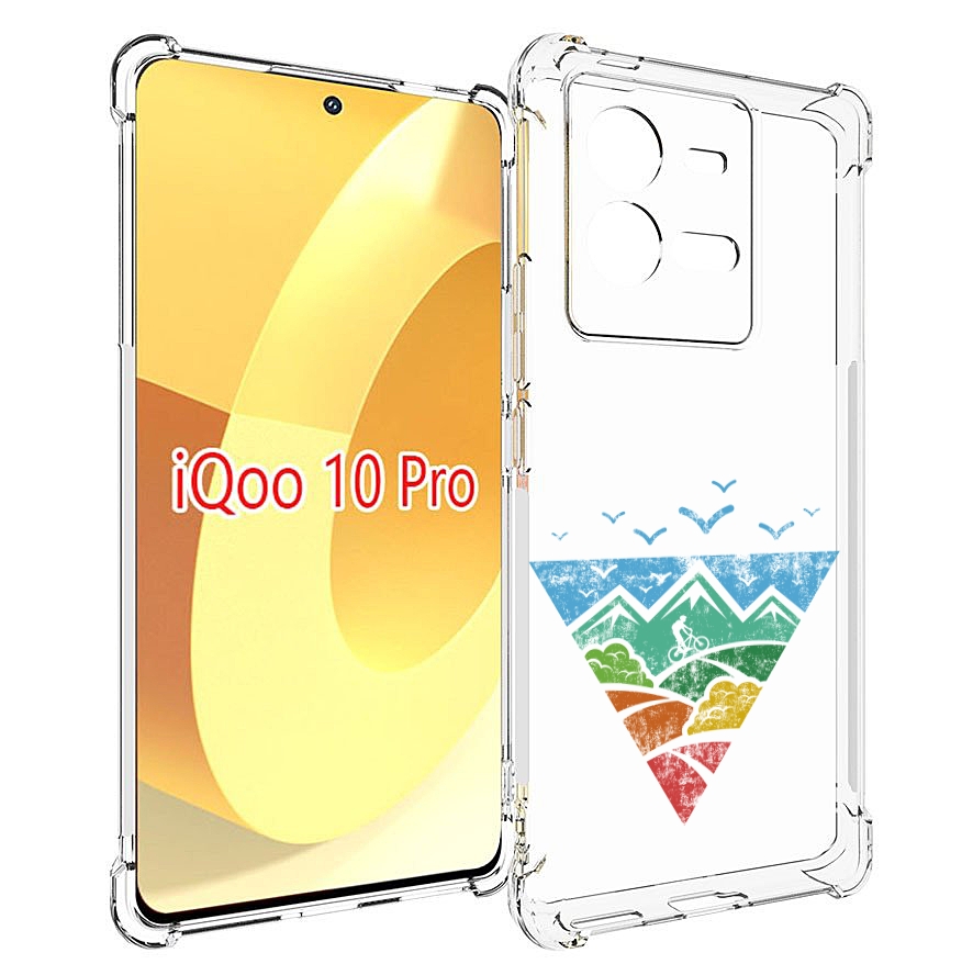 

Чехол MyPads Лес земля море чайки для Vivo iQOO 10 Pro, Прозрачный, Tocco