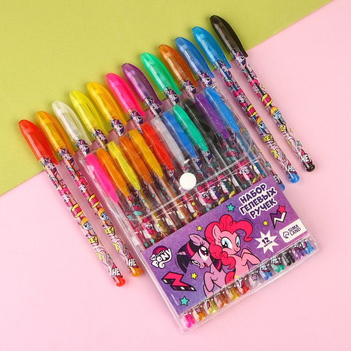 

Набор гелевых ручек с блёстками, 12 цветов, My Little Pony