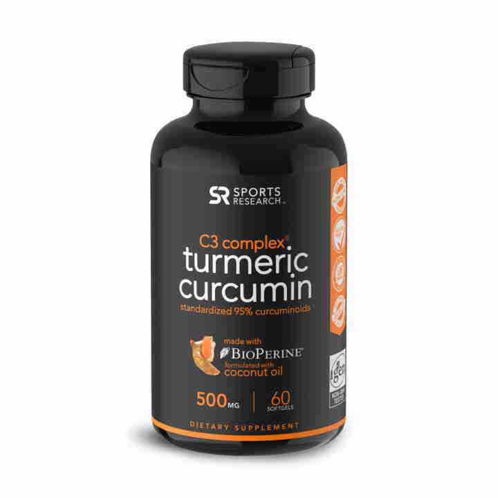 Комплекс с Куркумином C3, Curcumin C3 Complex, Sports Research, 500 мг (60 капсул)