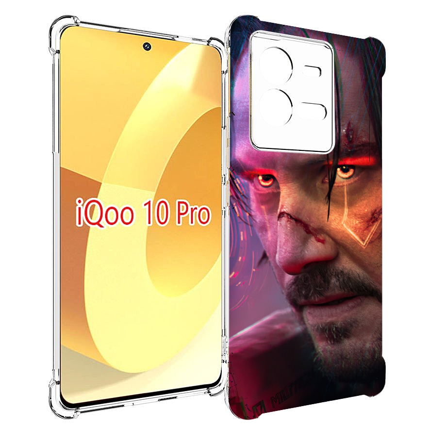 

Чехол MyPads cyberpunk 2077 Джонни Сильверхенд для Vivo iQOO 10 Pro, Прозрачный, Tocco