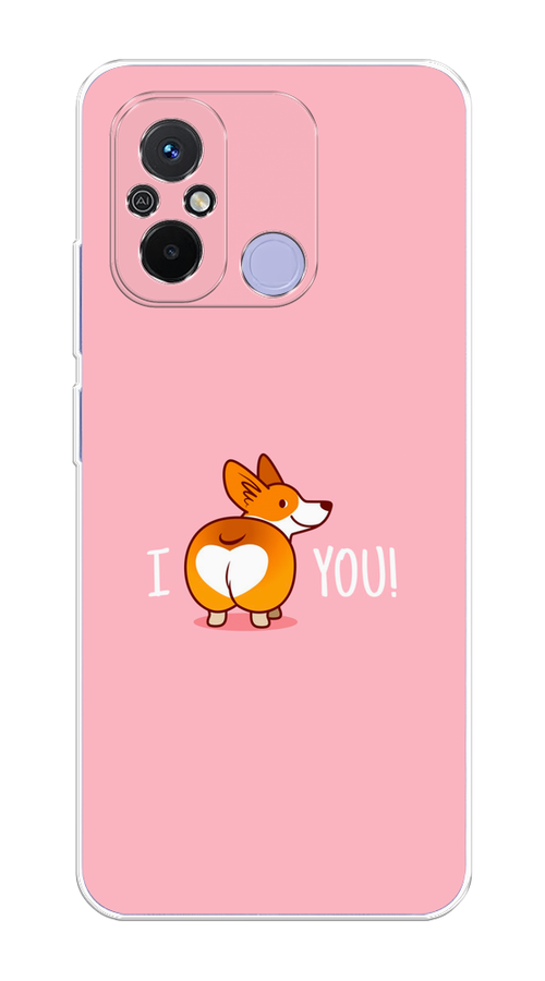 

Чехол на Redmi 12C "Корги I love you", Розовый;коричневый;белый, 317550-1